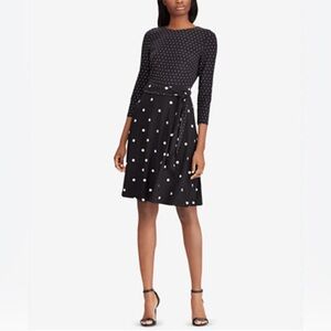 Ralph Lauren Elegant Black Polka Dot Dress